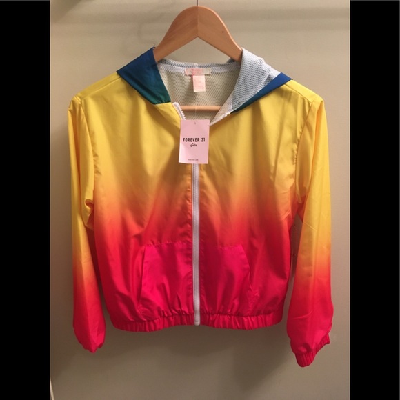 ✨🍍NWT Vibrant Multi coloured Girls Jacket by Forever 21. Size 12 - Picture 4 of 8